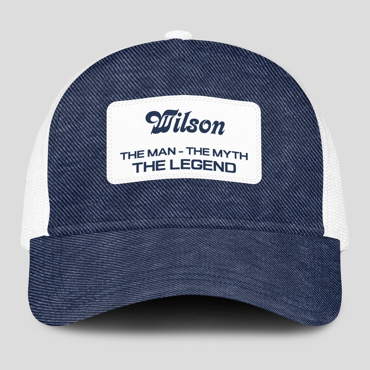 The Man The Myth The Legend Blue Denim Mesh Cap WILSON 13K1 C194PF