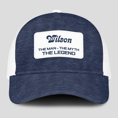 The Man The Myth The Legend Blue Denim Mesh Cap WILSON 13K1 C194PF