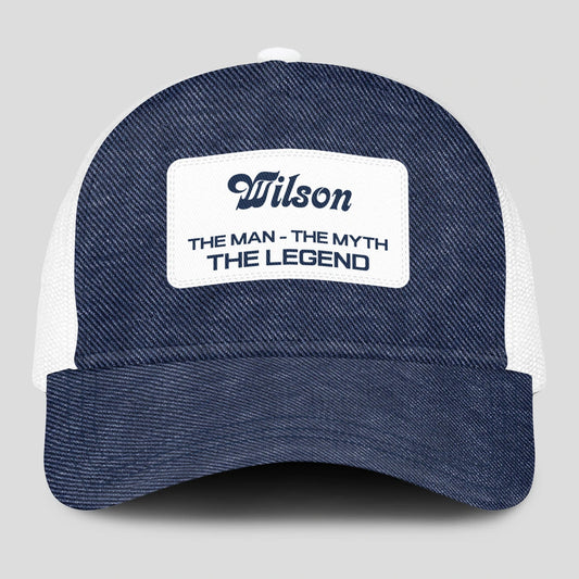 The Man The Myth The Legend Blue Denim Mesh Cap WILSON 13K1 C194PF