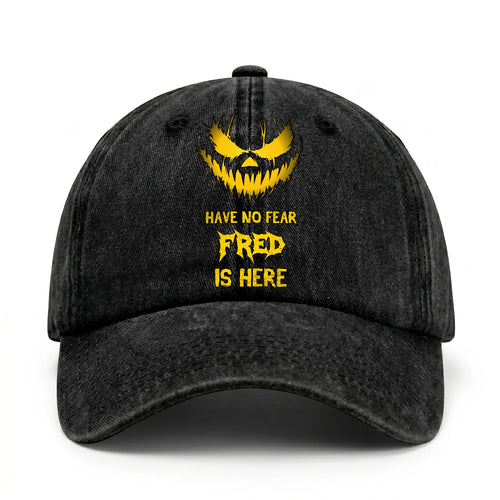 Have No Fear Your Name Is Here Jack O' Lantern Washed Cap FRED 13K1 C135PF