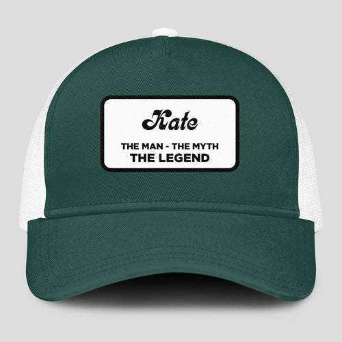 The Man The Myth The Legend Green And White Mesh Cap KATE 13K1 C198PF