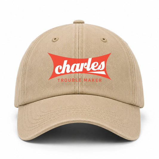 Trouble Maker Red Logo Washed Cap CHARLES 13K1 C78PF