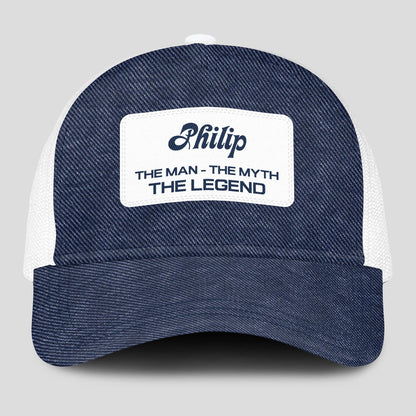 The Man The Myth The Legend Blue Denim Mesh Cap PHILIP 13K1 C194PF