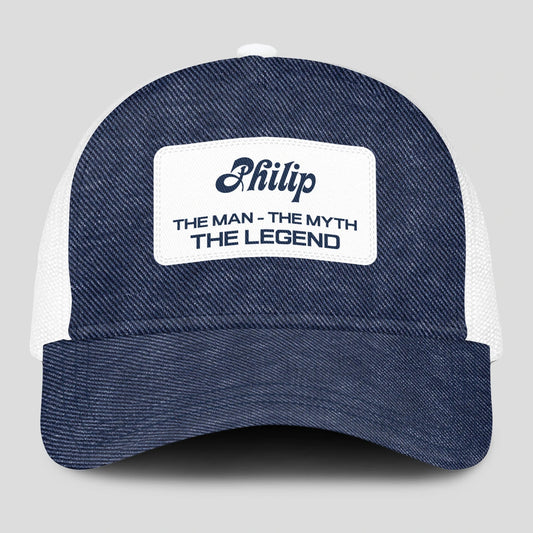 The Man The Myth The Legend Blue Denim Mesh Cap PHILIP 13K1 C194PF