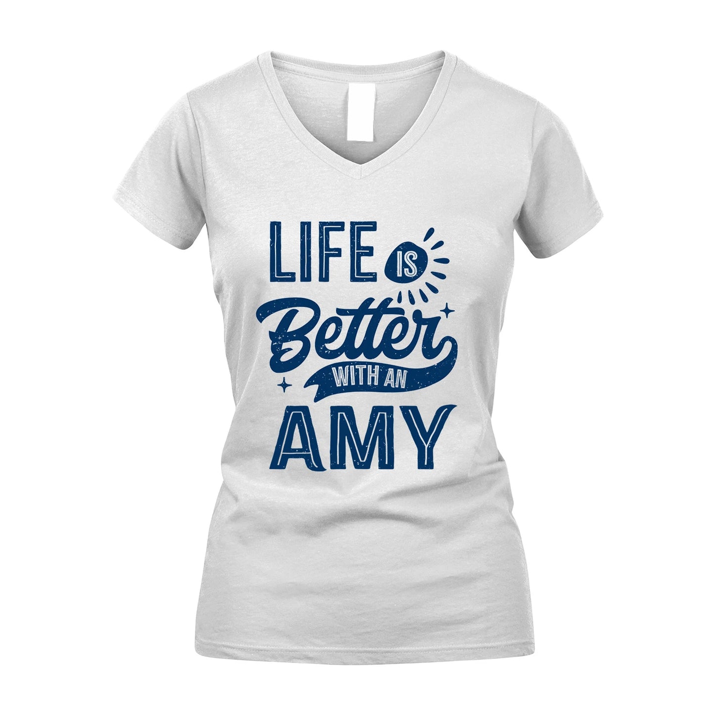 AMY 13K1-116 Personalized Name Quote T-Shirt Life Is Better With Unisex Gift