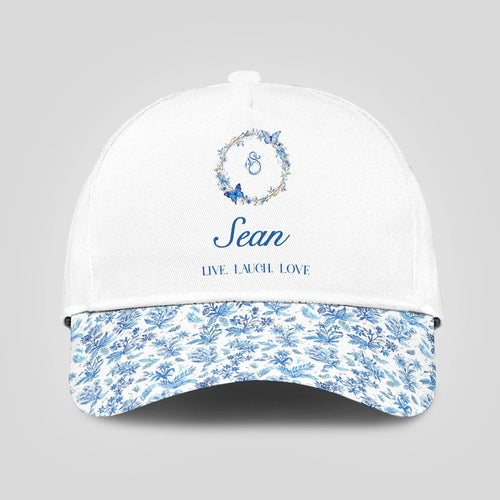 Live Laugh Love Blue Flowers Cap SEAN 13K1 C50PF