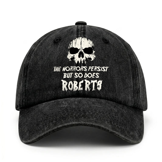 The Horrors Persist But So Does Your Name Cool Skull Washed Cap ROBERTS 13K1 C134PF