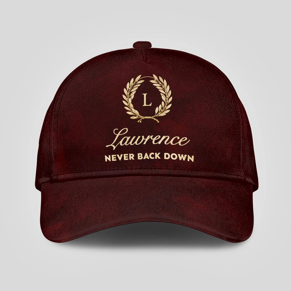 Never Back Down Golden Olive Burgundy Cap LAWRENCE 13K1 C177PF