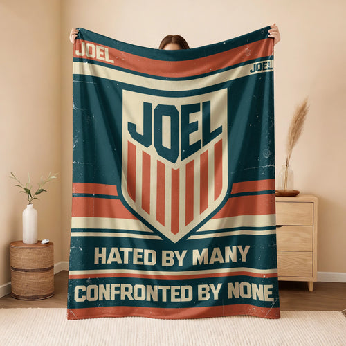 Hated By Many Confronted By None Retro Fleece Blanket JOEL 13K1 BK58