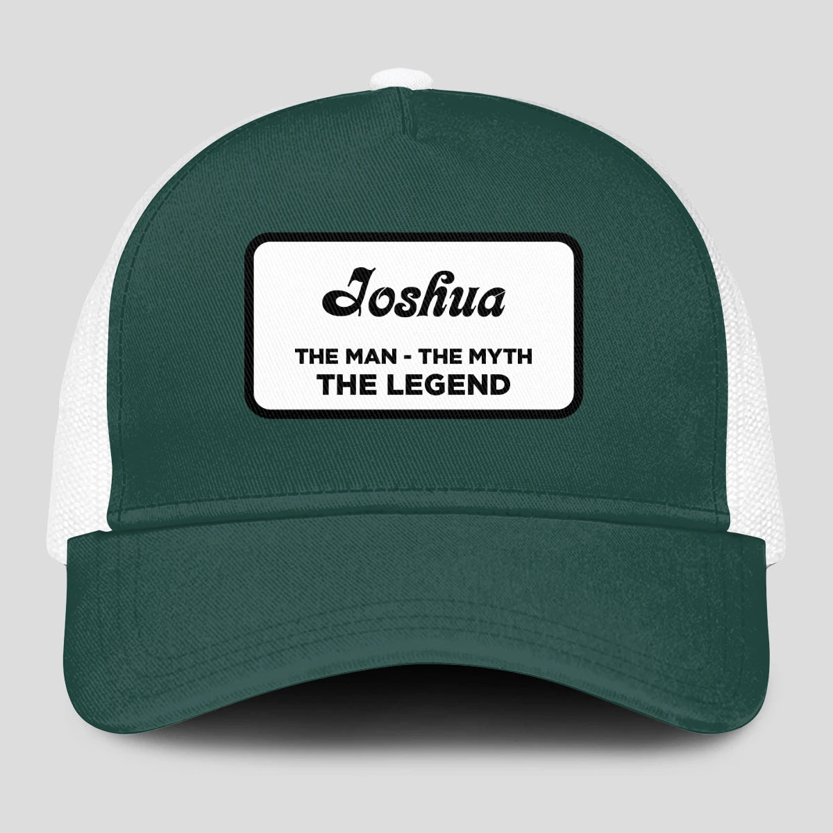 The Man The Myth The Legend Green And White Mesh Cap JOSHUA 13K1 C198PF