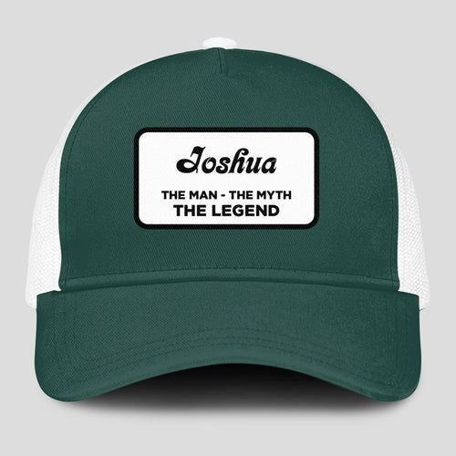 The Man The Myth The Legend Green And White Mesh Cap JOSHUA 13K1 C198PF
