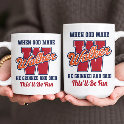 When God Made Your Name Personalized Baseball Mug WALKER 13K1 MG07
