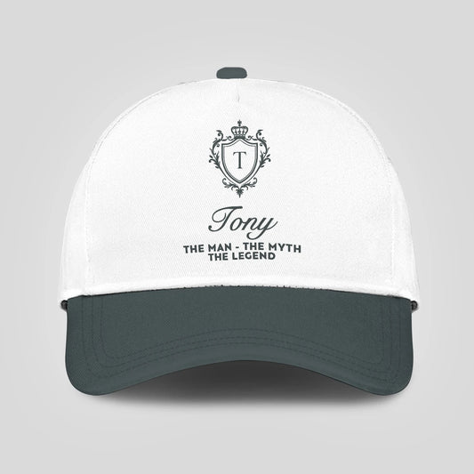 The Man The Myth The Legend Elegant Gray And White Cap TONY 13K1 C170PF