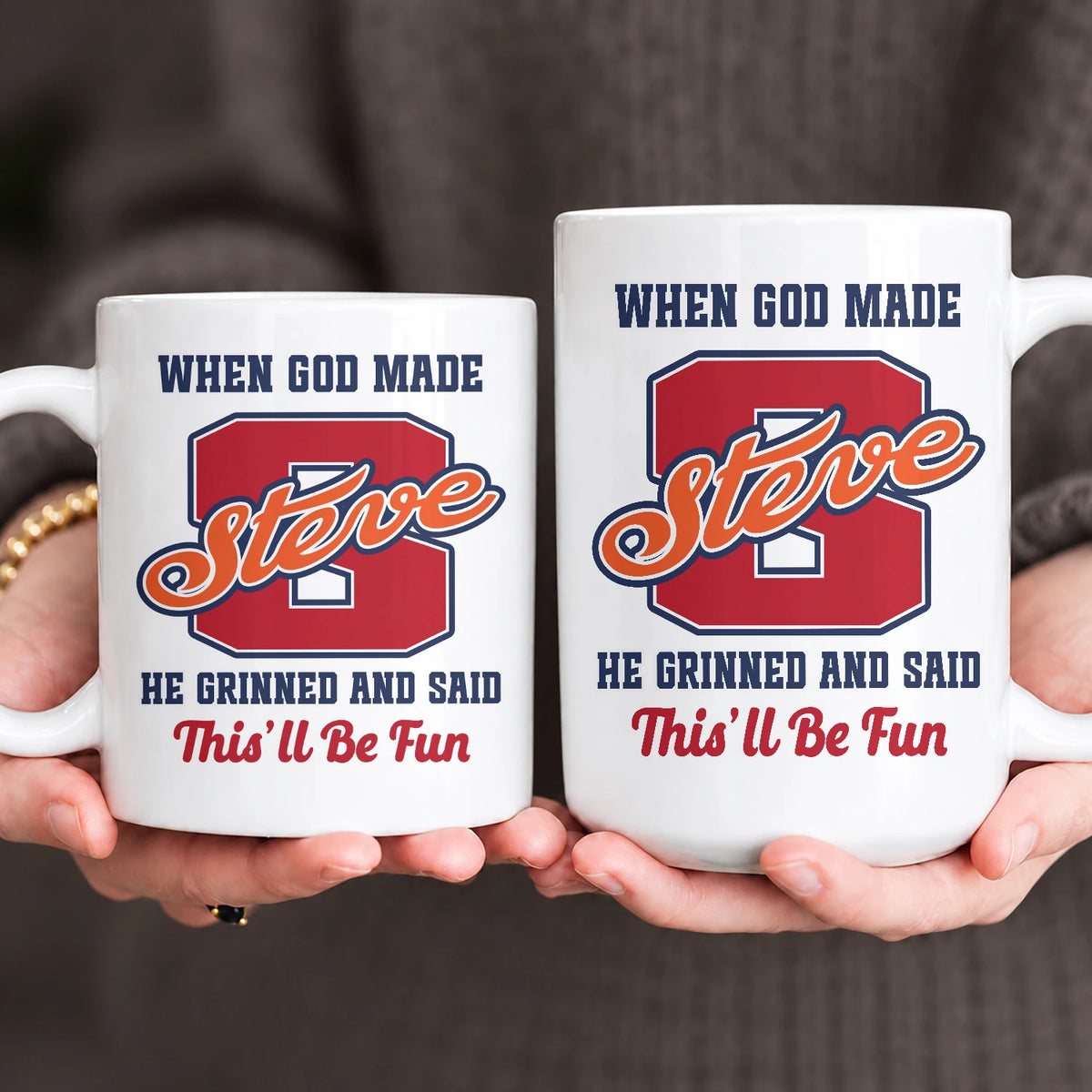 When God Made Your Name Personalized Baseball Mug STEVE 13K1 MG07