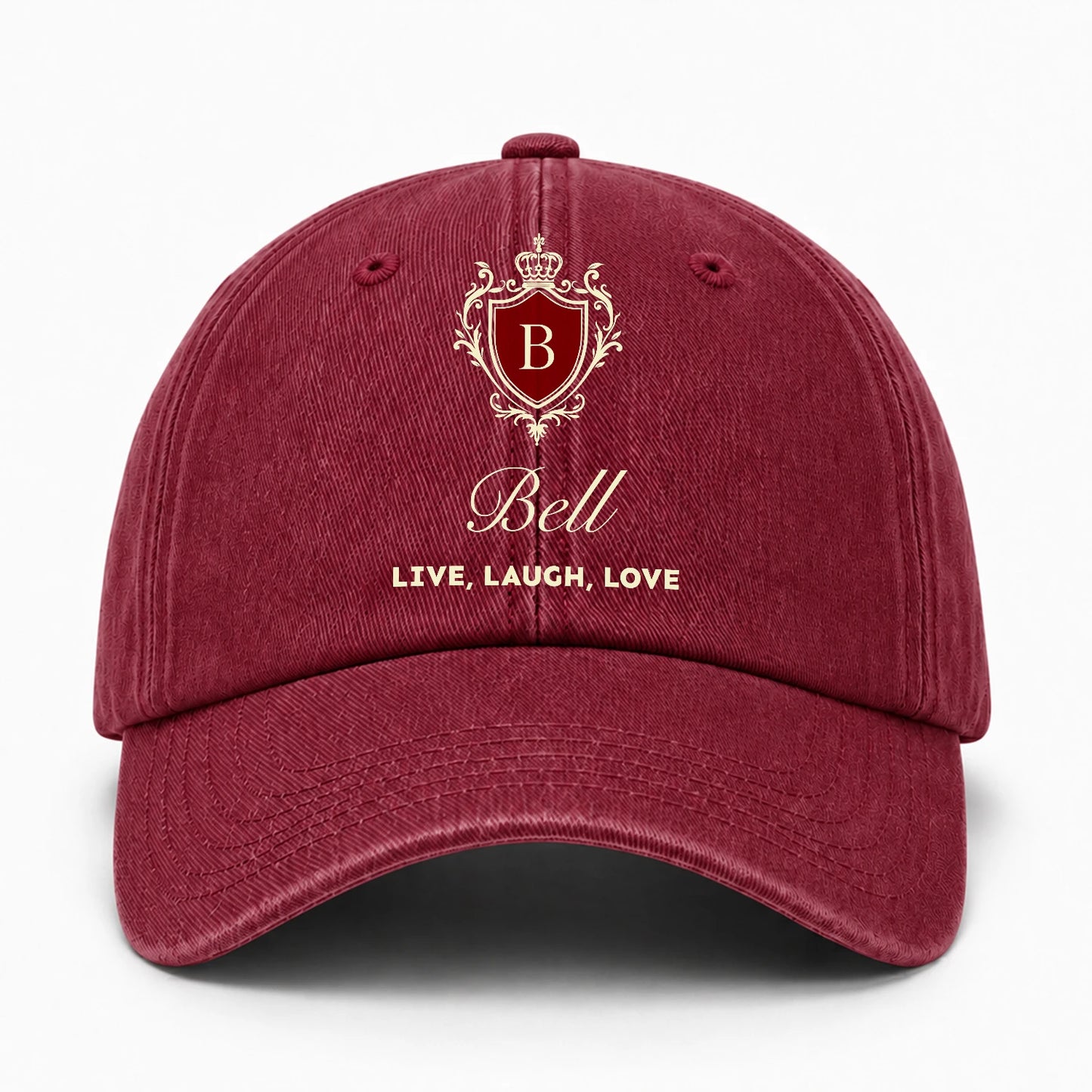 Live Laugh Love Elegant Burgundy Washed Cap BELL 13K1 C89PF
