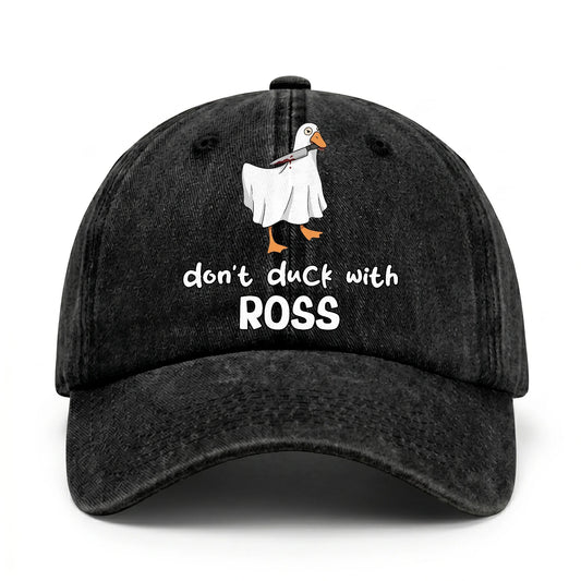 Don't Duck With Your Name Funny Washed Cap ROSS 13K1 C129PF
