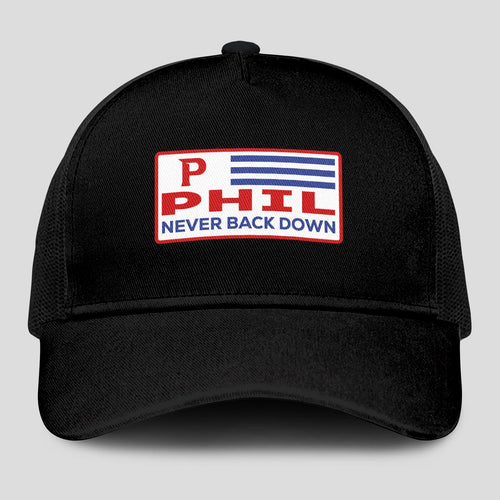 Never Back Down Vintage America Black Mesh Cap PHIL 13K1 C207PF