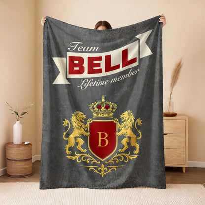 Team Your Name Lifetime Member Charcoal Blanket BELL 13K1 BK20