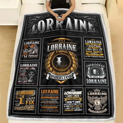 LORRAINE Personalized Blanket | Custom Name Cozy Throw Gift 13K2-BK2