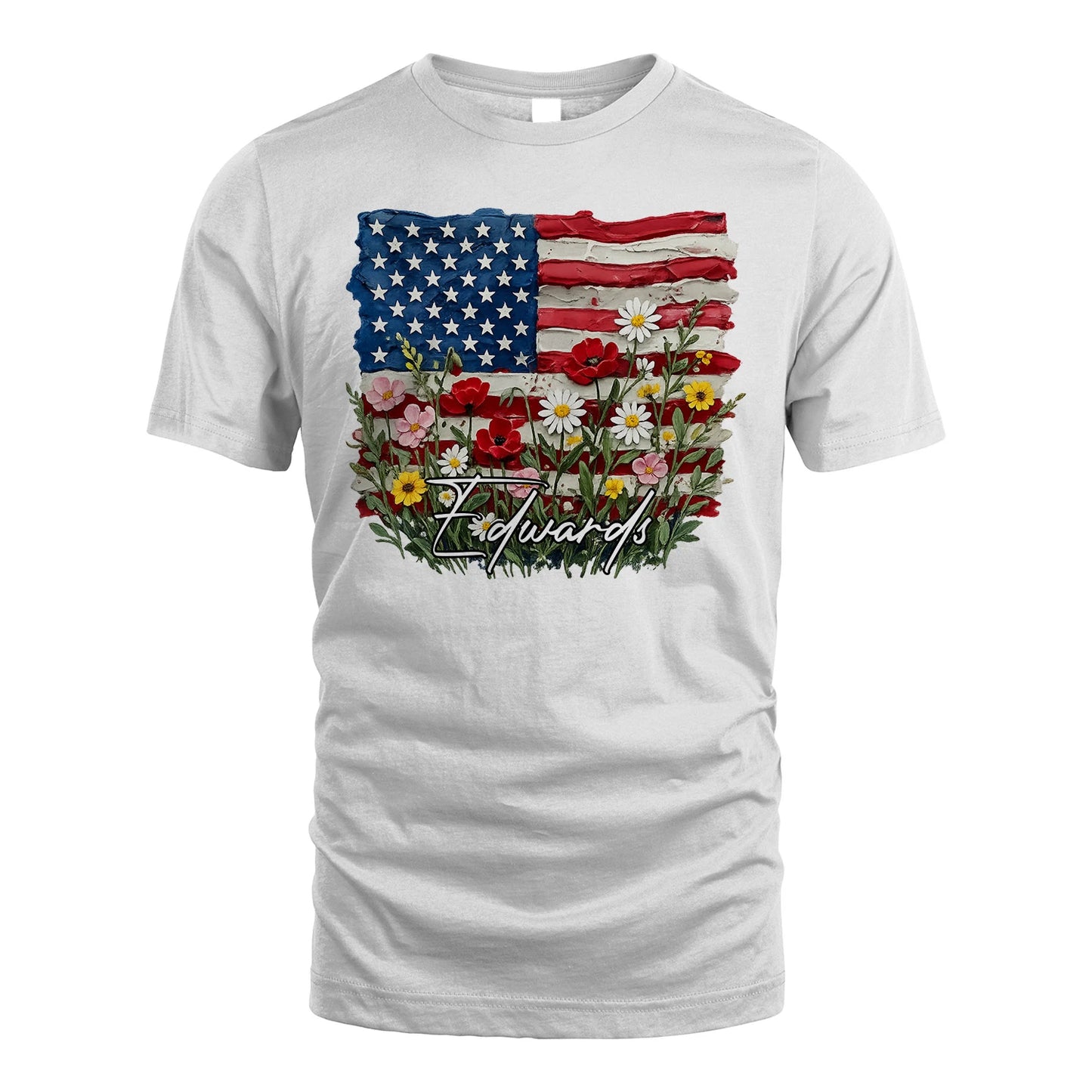 EDWARDS 13K1-549 Personalize Name - Design American flag and flowers