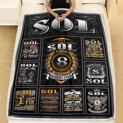 SOL Personalized Blanket | Custom Name Cozy Throw Gift 13K3-BK2