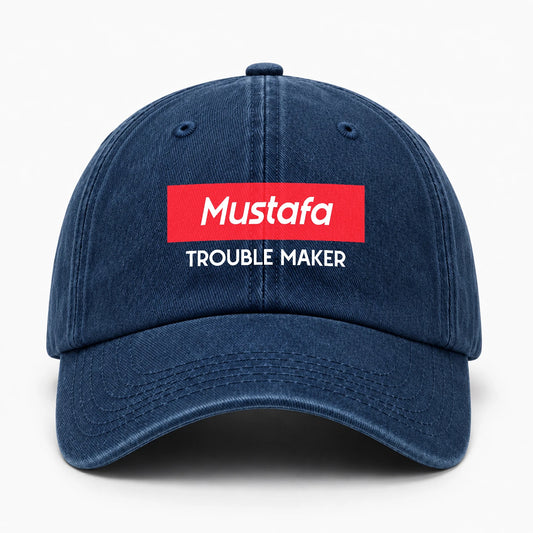 Trouble Maker Red Logo Washed Cap MUSTAFA 13K1 C140PF