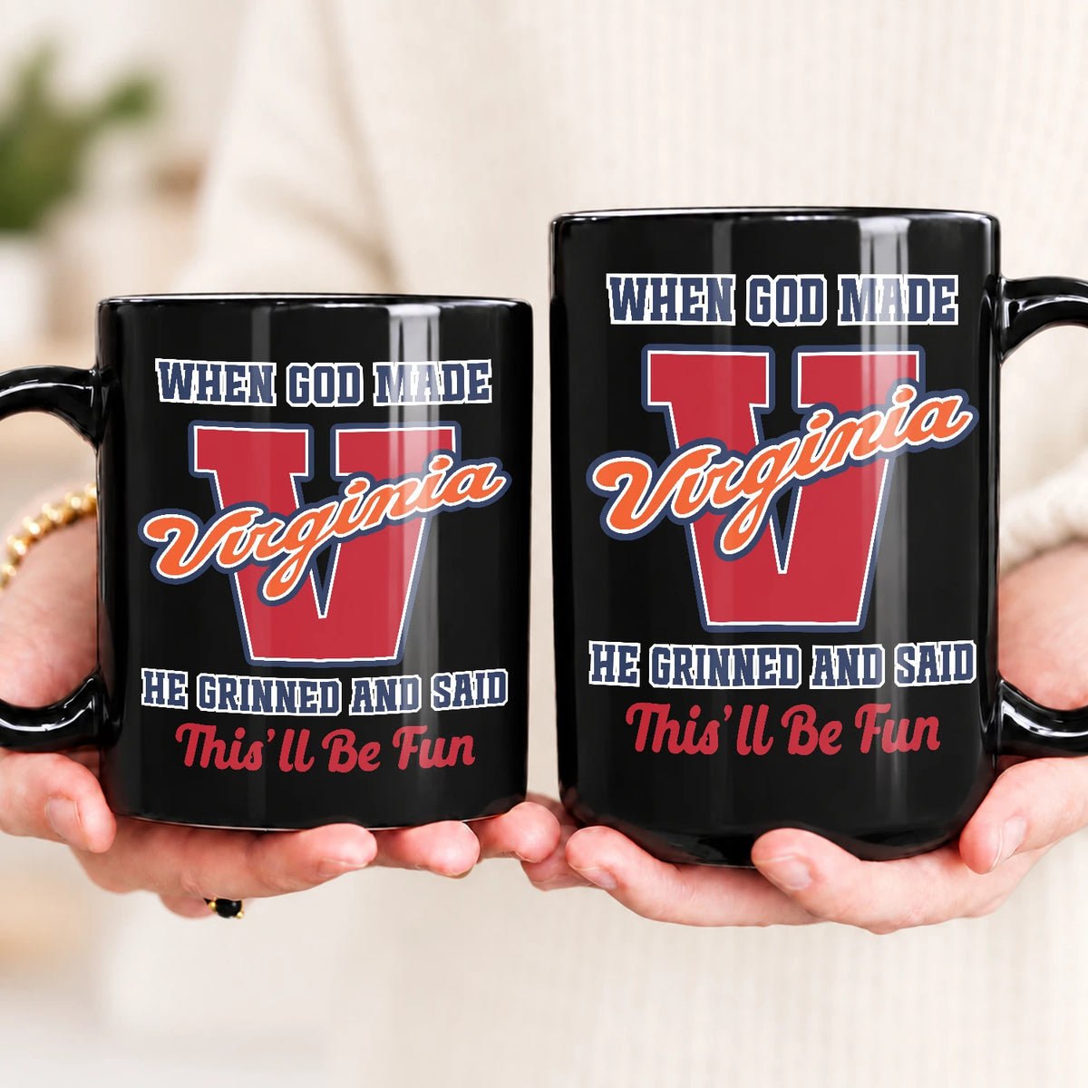 When God Made Your Name Personalized Baseball Mug VIRGINIA 13K1 MG07