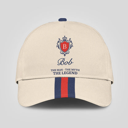 The Man The Myth The Legend Blue And Red Striped Cap BOB 13K1 C117PF