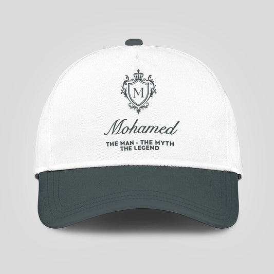 The Man The Myth The Legend Elegant Gray And White Cap MOHAMED 13K1 C170PF
