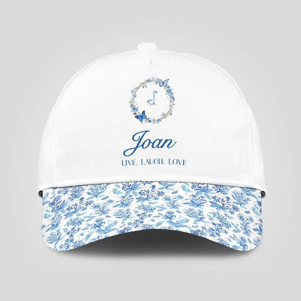 Live Laugh Love Blue Flowers Cap JOAN 13K1 C50PF