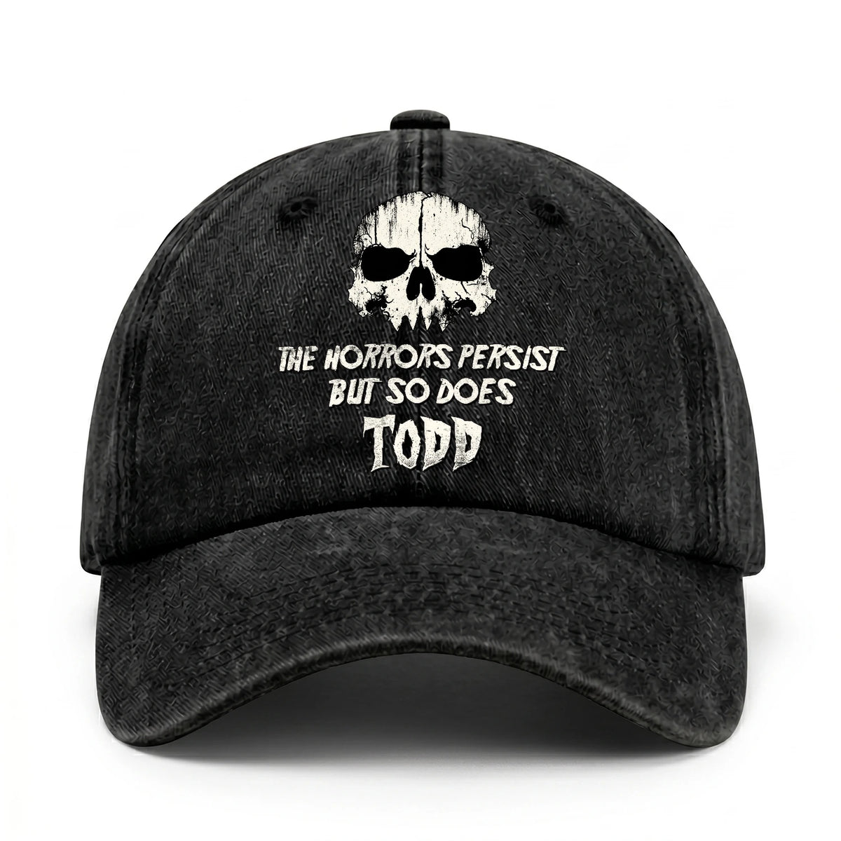 The Horrors Persist But So Does Your Name Cool Skull Washed Cap TODD 13K1 C134PF
