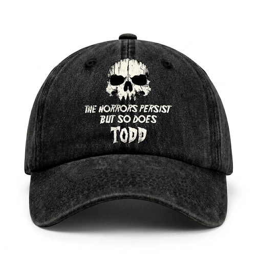 The Horrors Persist But So Does Your Name Cool Skull Washed Cap TODD 13K1 C134PF