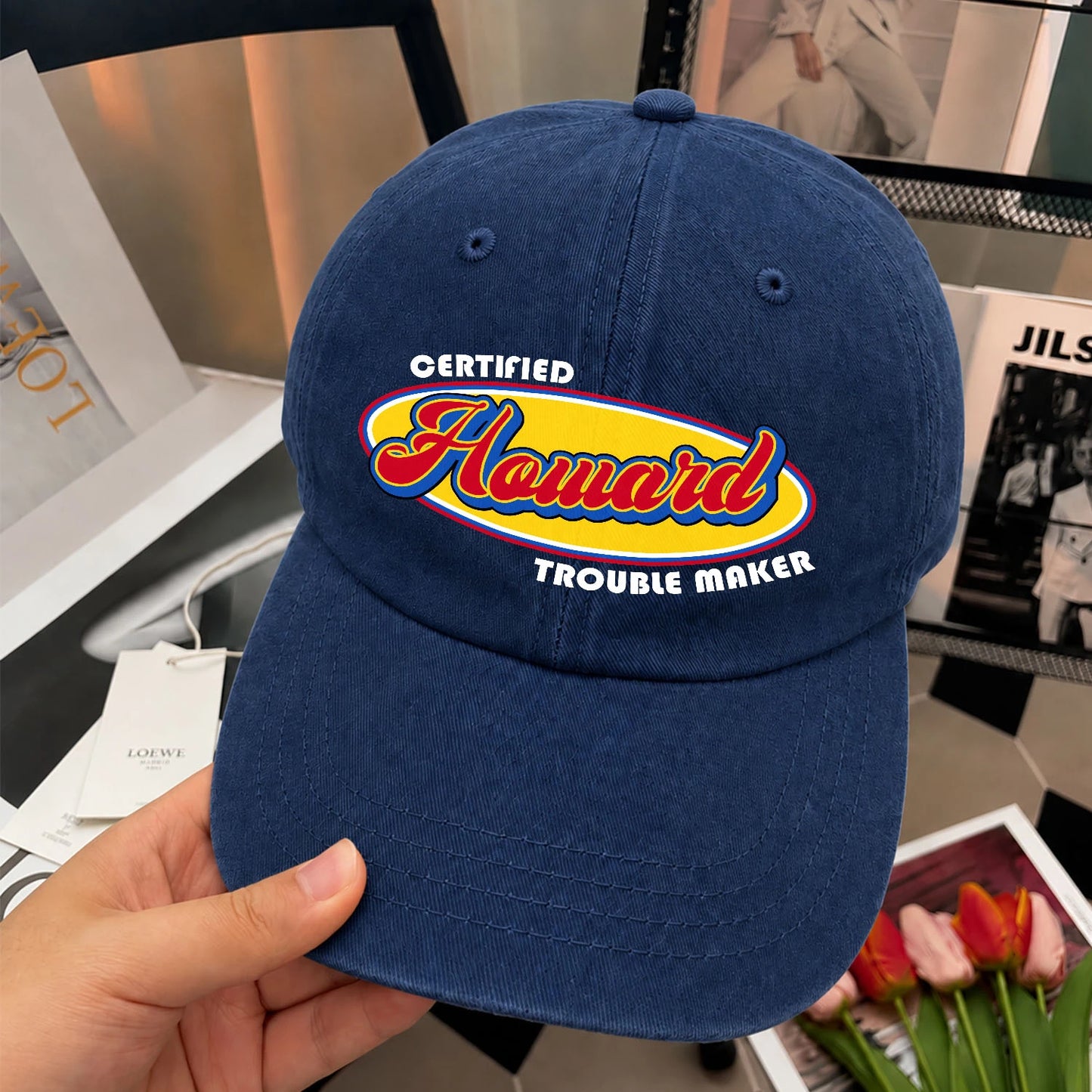 Certified Your Name Trouble Maker Washed Cap HOWARD 13K1 C73PF