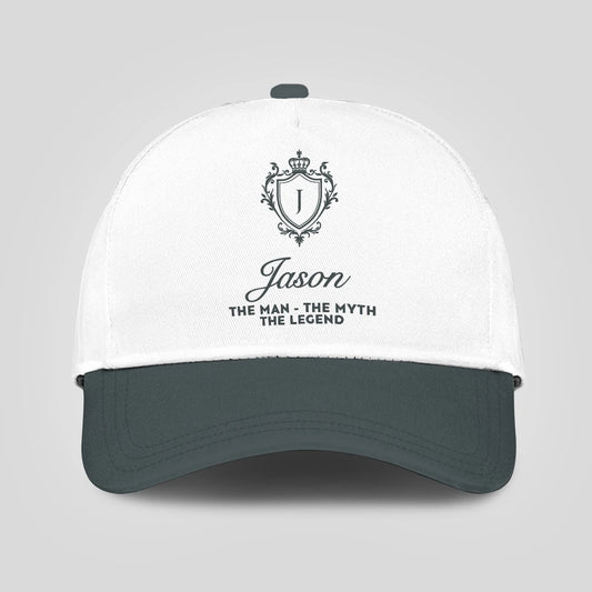 The Man The Myth The Legend Elegant Gray And White Cap JASON 13K1 C170PF