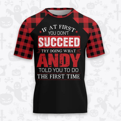 ANDY Buffalo Plaid Pajamas Set Tshirt & Pants 13K1-EV2