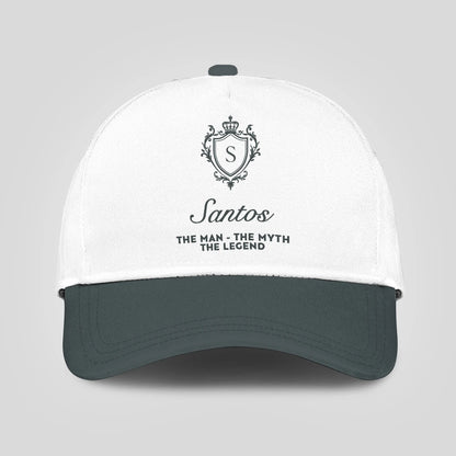 The Man The Myth The Legend Elegant Gray And White Cap SANTOS 13K1 C170PF