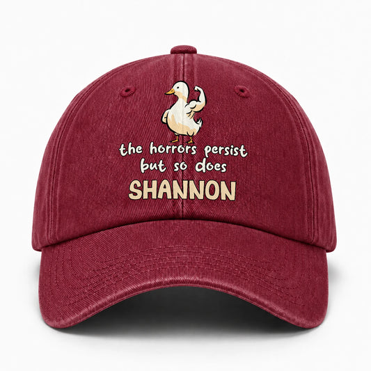 The Horrors Persist But So Does Your Name Funny Goose Burgundy Washed Cap SHANNON 13K1 C126PF
