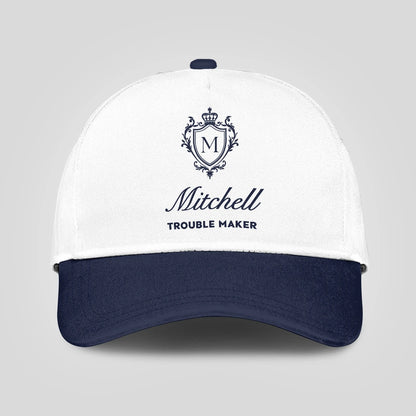 Trouble Maker Funny Blue And White Cap MITCHELL 13K1 C152PF