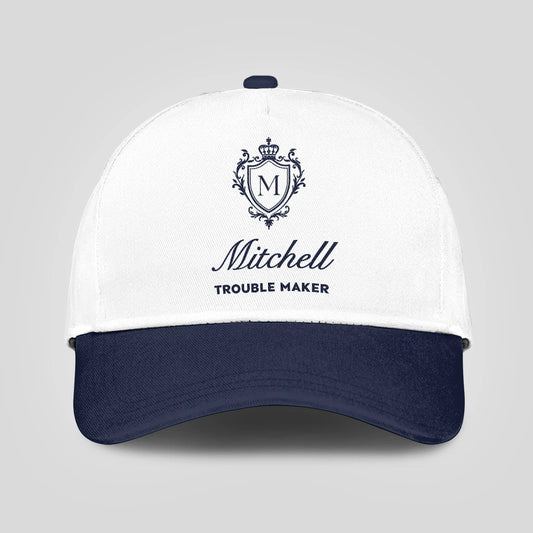 Trouble Maker Funny Blue And White Cap MITCHELL 13K1 C152PF