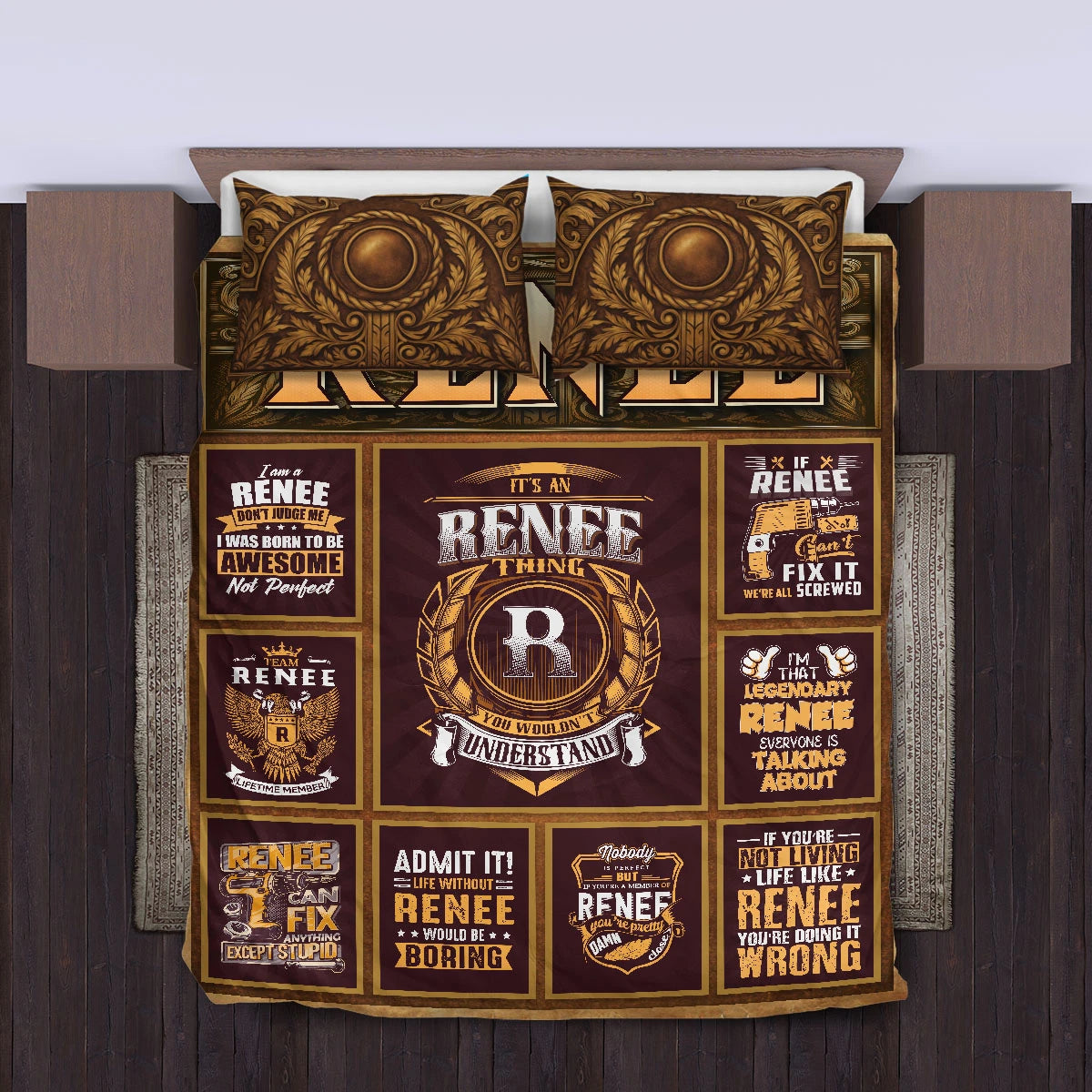 RENEE Limited Edition Personalized Bedding Set 13K1-BS3