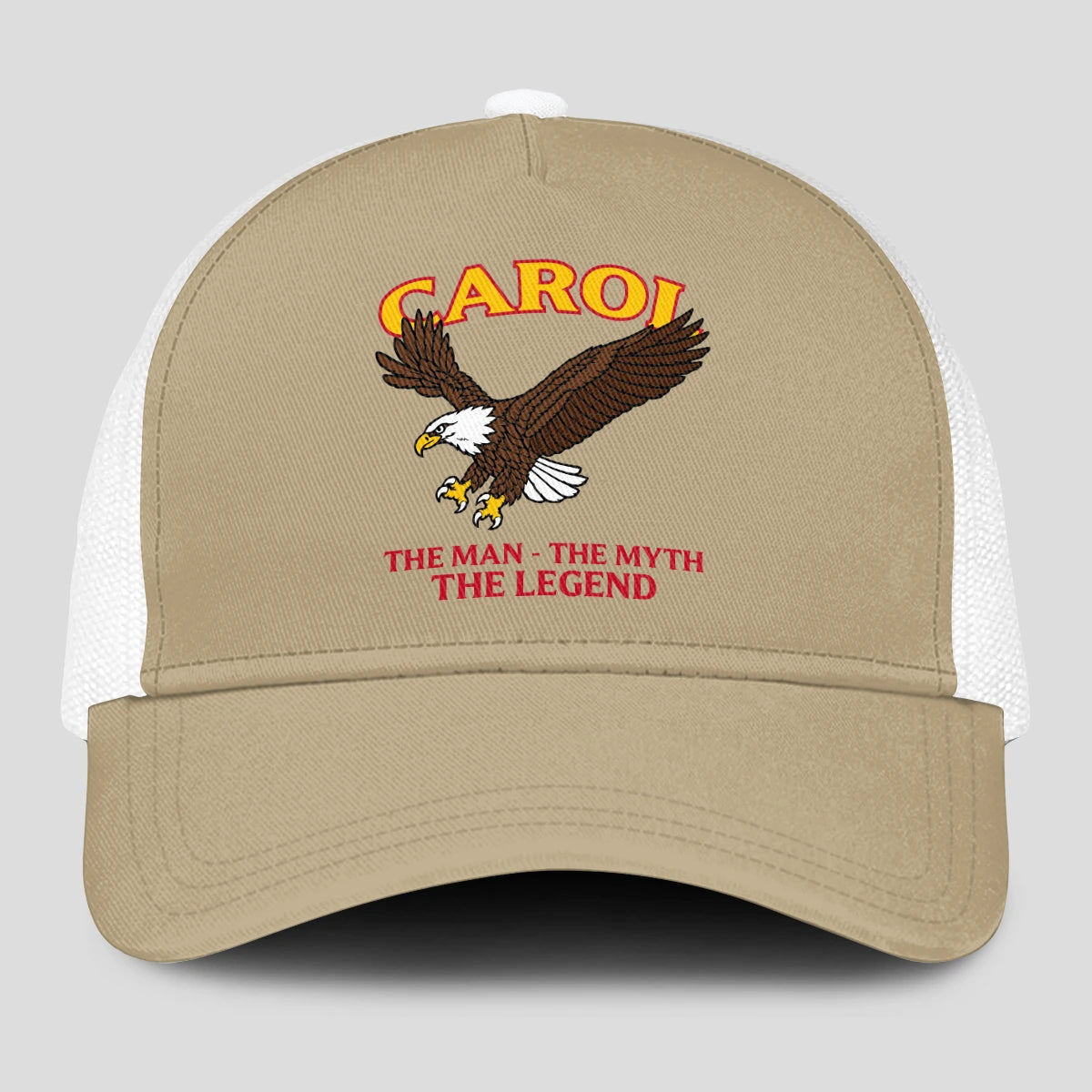 The Man The Myth The Legend Eagle Khaki Mesh Cap CAROL 13K1 C210PF