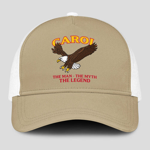 The Man The Myth The Legend Eagle Khaki Mesh Cap CAROL 13K1 C210PF