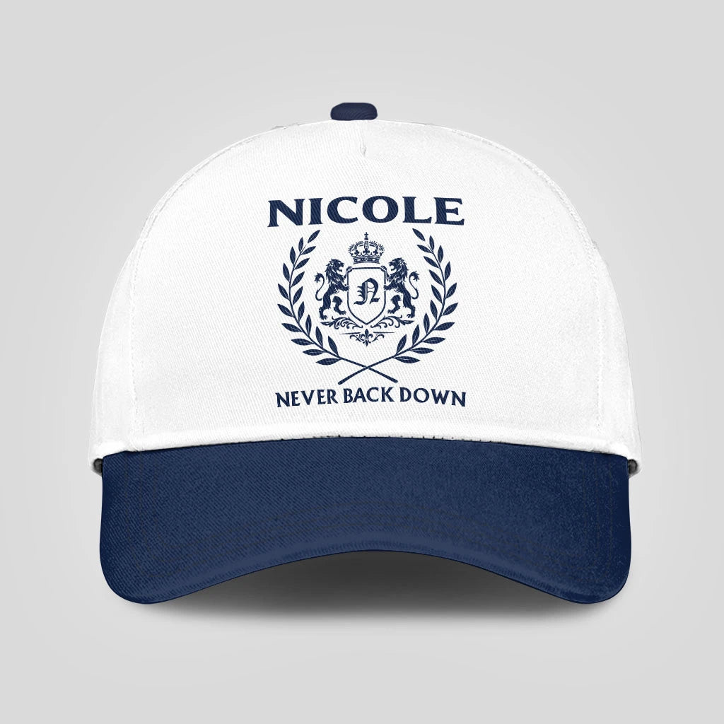 Never Back Down Blue And White Cap NICOLE 13K1 C59PF