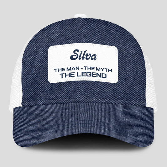 The Man The Myth The Legend Blue Denim Mesh Cap SILVA 13K1 C194PF
