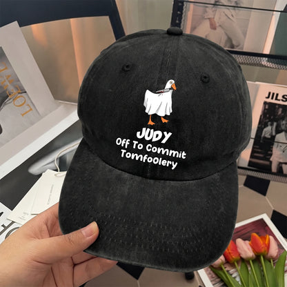 Off To Commit Tomfoolery Funny Goose Washed Cap JUDY 13K1 C131PF