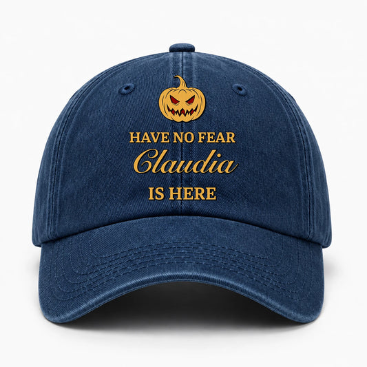 Have No Fear Your Name Is Here Jack O' Lantern Washed Cap CLAUDIA 13K1 C165PF