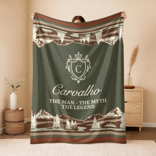 The Man The Myth The Legend Deer In Forest Brown Fleece Blanket CARVALHO 13K1 BK10