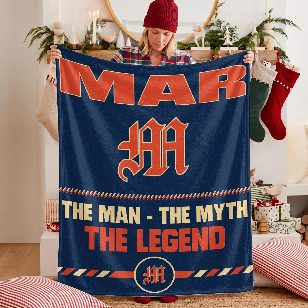The Man The Myth The Legend Retro Fleece Blanket MAR 13K1 BK53