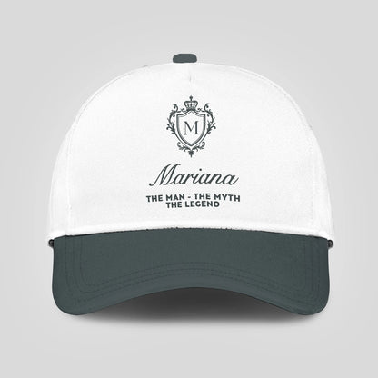 The Man The Myth The Legend Elegant Gray And White Cap MARIANA 13K1 C170PF