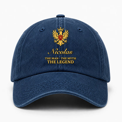 The Man The Myth The Legend King Eagle Washed Cap NICOLAS 13K1 C149PF